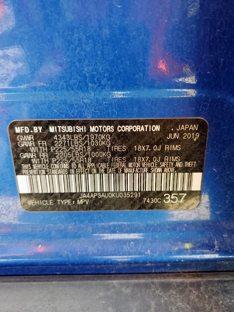Photo 14 from auction – 2019 MITSUBISHI OUTLANDER with VIN JA4AP3AU0KU035291