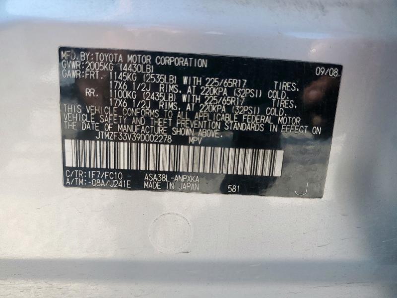 Photo 14 from auction – 2009 TOYOTA RAV4 with VIN JTMZF33V39D002278