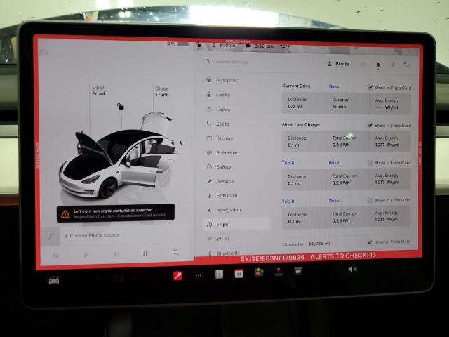 Photo 9 from auction – 2022 TESLA MODEL 3 with VIN 5YJ3E1EB3NF179836
