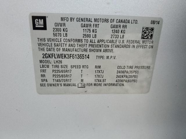 Photo 14 from auction – 2015 GMC TERRAIN SLE with VIN 2GKFLWEK3F6136514