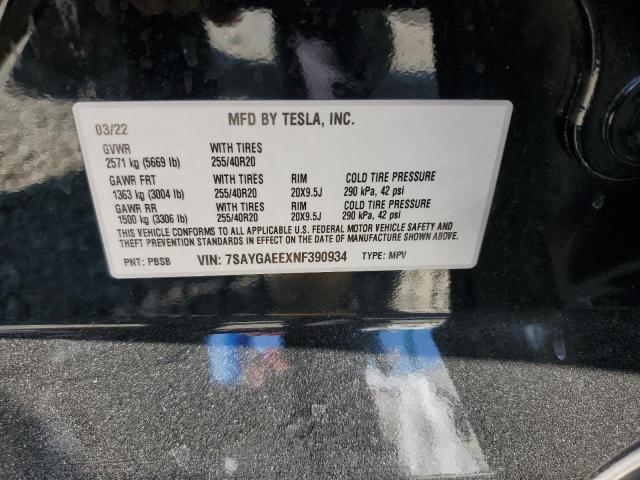 Photo 14 from auction – 2022 TESLA MODEL Y with VIN 7SAYGAEEXNF390934