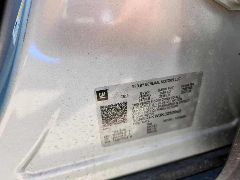Photo 14 from auction – 2019 CHEVROLET TRAVERSE L with VIN 1GNERFKW3KJ250062