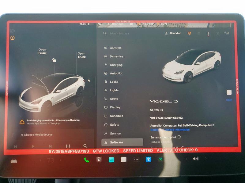 Photo 9 from auction – 2023 TESLA MODEL 3 with VIN 5YJ3E1EA8PF587193