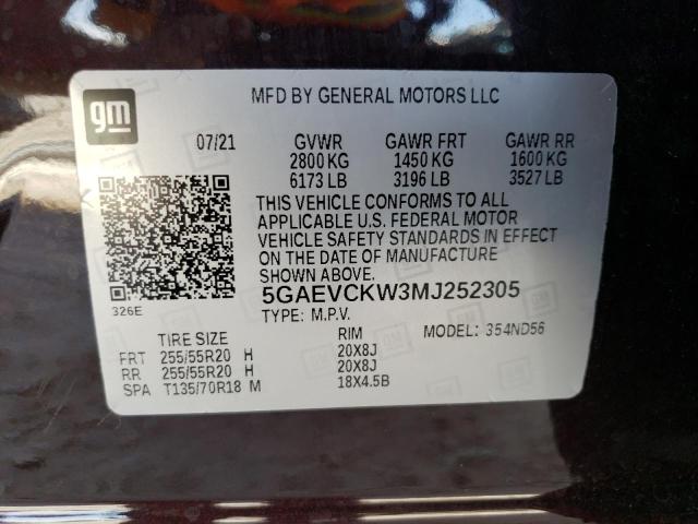 Photo 14 from auction – 2021 BUICK ENCLAVE AV with VIN 5GAEVCKW3MJ252305