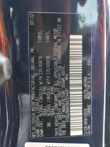 Photo 14 from auction – 2022 TOYOTA HIGHLANDER XLE with VIN 5TDGZRAH3NS554697