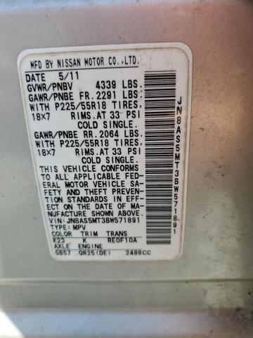 Photo 14 from auction – 2011 NISSAN ROGUE S with VIN JN8AS5MT3BW571891