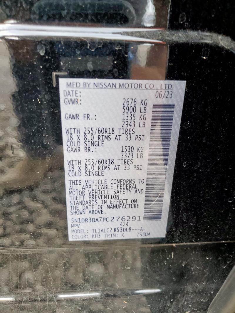 Photo 14 from auction – 2023 NISSAN PATHFINDER with VIN 5N1DR3BA7PC276291