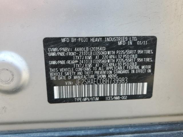 Photo 14 from auction – 2011 SUBARU FORESTER L with VIN JF2SHAEC0BH739983