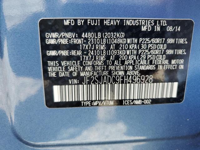 Photo 14 from auction – 2015 SUBARU FORESTER 2 with VIN JF2SJADC9FH496928
