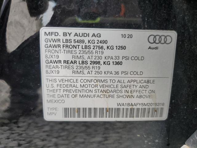 Photo 14 from auction – 2021 AUDI Q5 PREMIUM with VIN WA1BAAFY5M2015316