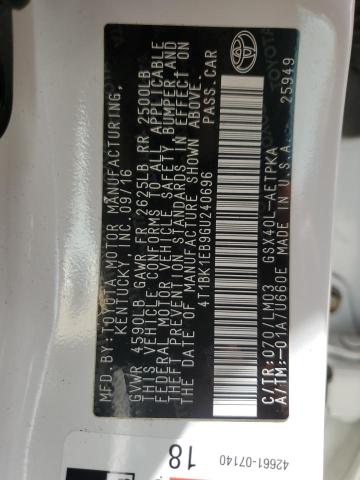 Photo 14 from auction – 2016 TOYOTA AVALON XLE with VIN 4T1BK1EB9GU240696