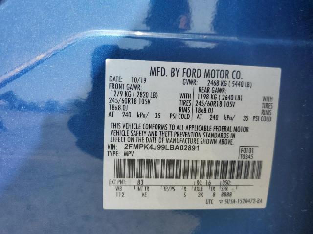 صورة رقم 14 من المزاد - 2020 FORD EDGE SEL مع VIN 2FMPK4J99LBA02891