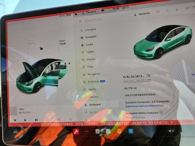 Photo 9 from auction – 2018 TESLA MODEL 3 with VIN 5YJ3E1EB2JF074943