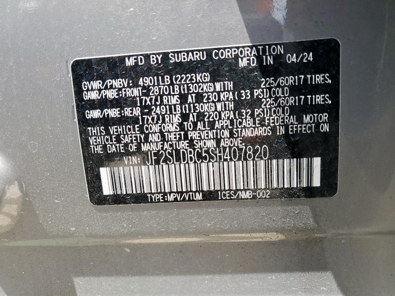 Photo 14 from auction – 2025 SUBARU FORESTER P with VIN JF2SLDBC5SH407820