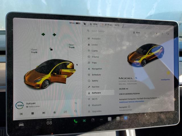 Photo 9 from auction – 2020 TESLA MODEL 3 with VIN 5YJ3E1EB5LF629144