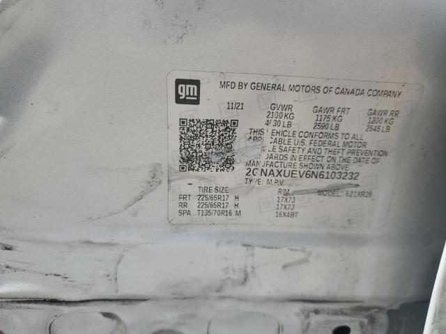 Photo 14 from auction – 2022 CHEVROLET EQUINOX LT with VIN 2GNAXUEV6N6103232