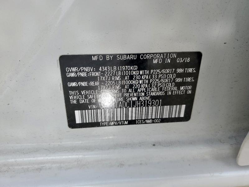 Photo 14 from auction – 2018 SUBARU CROSSTREK with VIN JF2GTADC1JH319301