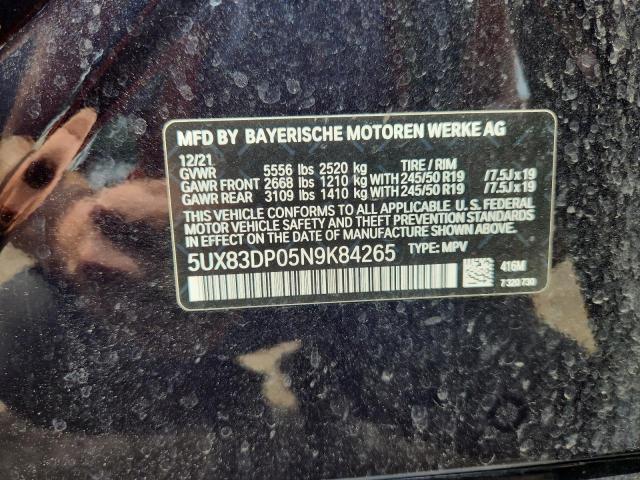 Photo 14 from auction – 2022 BMW X3 M40I with VIN 5UX83DP05N9K84265