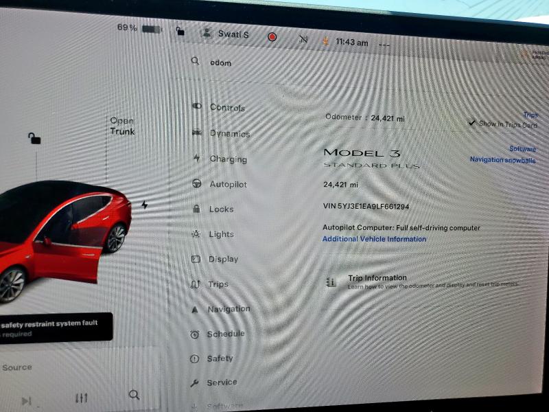 Photo 9 from auction – 2020 TESLA MODEL 3 with VIN 5YJ3E1EA9LF661294