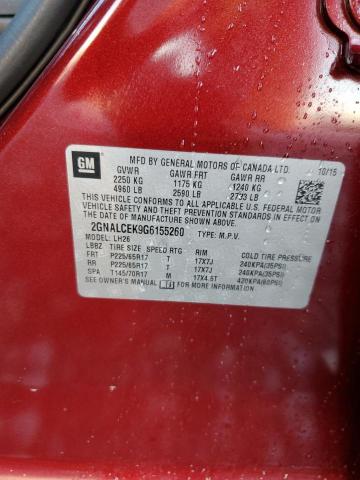 Photo 14 from auction – 2016 CHEVROLET EQUINOX LT with VIN 2GNALCEK9G6155260
