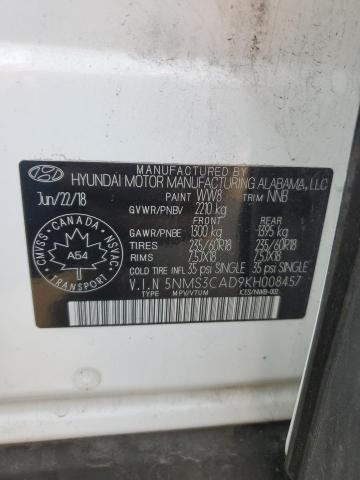 Photo 14 from auction – 2019 HYUNDAI SANTA FE S with VIN 5NMS3CAD9KH008457