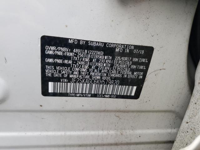 Photo 14 from auction – 2019 SUBARU FORESTER P with VIN JF2SKAGC6KH579820