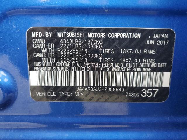 Photo 14 from auction – 2017 MITSUBISHI OUTLANDER with VIN JA4AR3AU3HZ058649