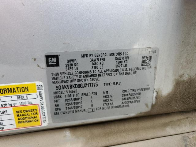 Photo 14 from auction – 2016 BUICK ENCLAVE with VIN 5GAKVBKD8GJ217775