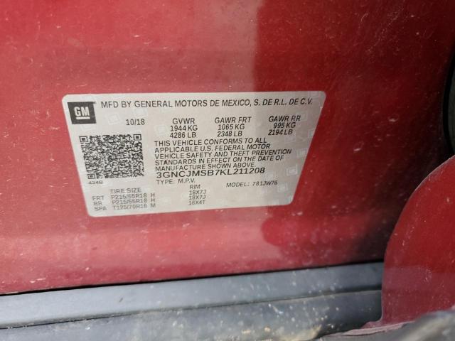 Photo 14 from auction – 2019 CHEVROLET TRAX PREMI with VIN 3GNCJMSB7KL211208