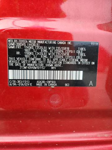 Photo 14 from auction – 2011 TOYOTA RAV4 SPORT with VIN 2T3WF4DV4BW101157