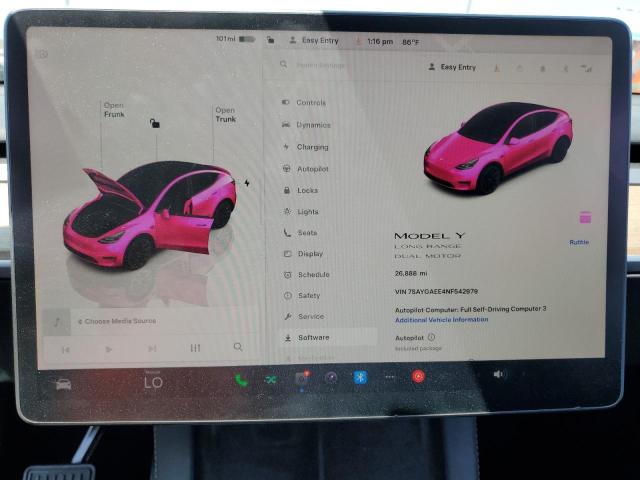 Photo 9 from auction – 2022 TESLA MODEL Y with VIN 7SAYGAEE4NF542979