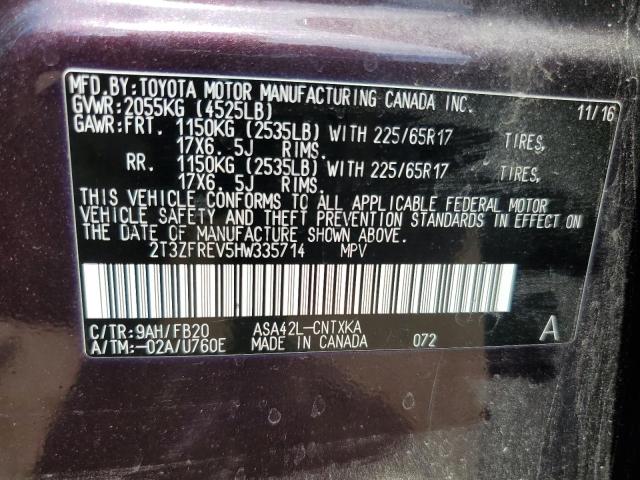 Photo 14 from auction – 2017 TOYOTA RAV4 LE with VIN 2T3ZFREV5HW335714