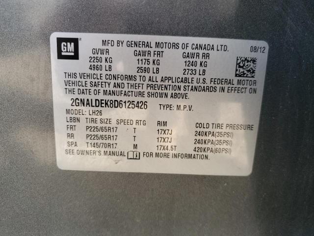 Photo 14 from auction – 2013 CHEVROLET EQUINOX LT with VIN 2GNALDEK8D6125426