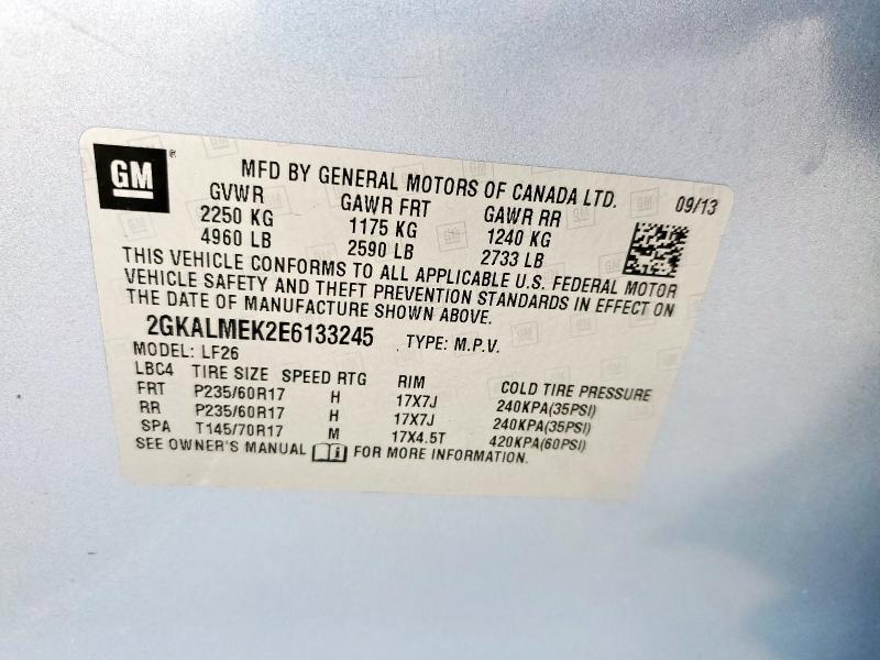 Photo 14 from auction – 2014 GMC TERRAIN SLE with VIN 2GKALMEK2E6133245