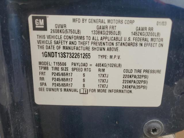 Photo 14 from auction – 2003 CHEVROLET TRAILBLAZE with VIN 1GNDT13S732261265