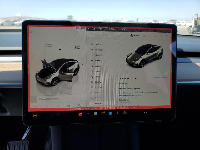 Photo 9 from auction – 2023 TESLA MODEL Y with VIN 7SAYGDED3PF923556