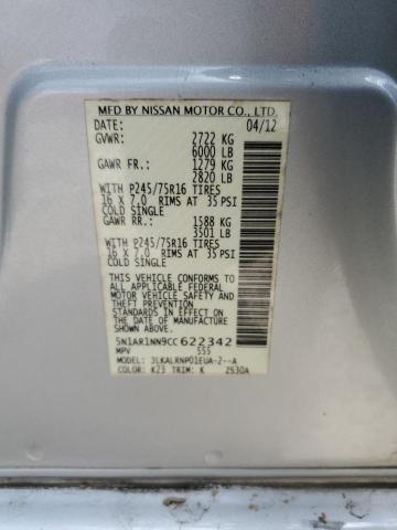 Photo 14 from auction – 2012 NISSAN PATHFINDER with VIN 5N1AR1NN9CC622342