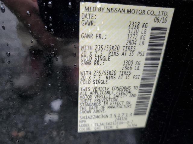 Photo 14 from auction – 2016 NISSAN MURANO S with VIN 5N1AZ2MG3GN151713