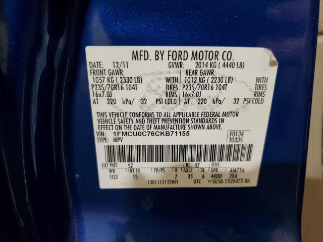 Photo 14 from auction – 2012 FORD ESCAPE XLS with VIN 1FMCU0C76CKB71155