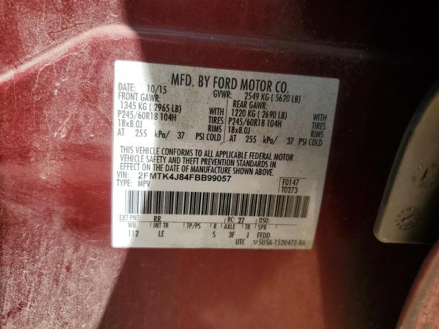 Photo 14 from auction – 2015 FORD EDGE SEL with VIN 2FMTK4J84FBB99057
