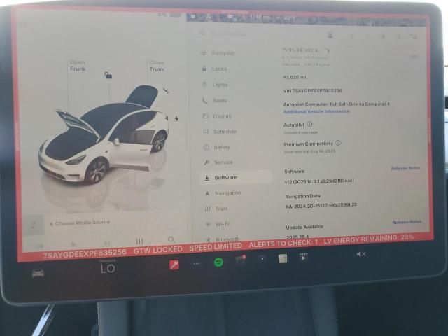 Photo 9 from auction – 2023 TESLA MODEL Y with VIN 7SAYGDEEXPF835256