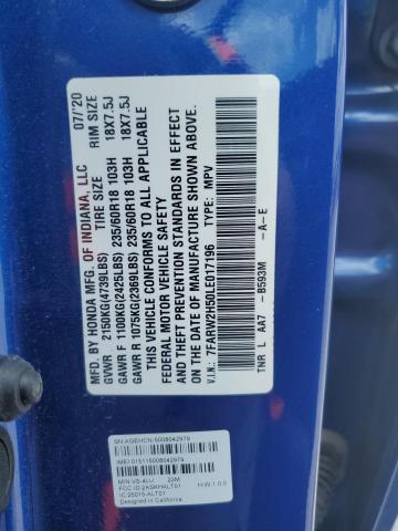 Photo 14 from auction – 2020 HONDA CR-V EX with VIN 7FARW2H50LE017196