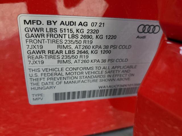 Photo 14 from auction – 2022 AUDI Q3 PREMIUM with VIN WA1AUCF34N1013566
