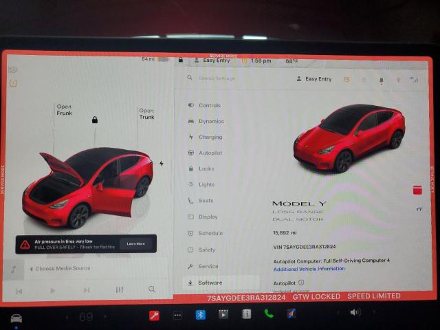 Photo 9 from auction – 2024 TESLA MODEL Y with VIN 7SAYGDEE3RA312824