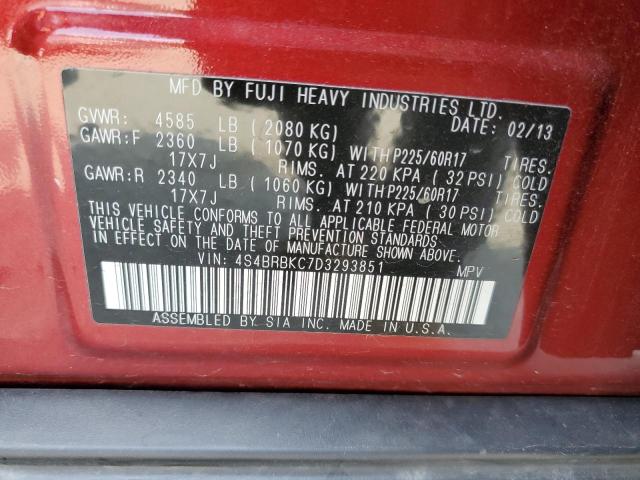 Photo 14 from auction – 2013 SUBARU OUTBACK 2. with VIN 4S4BRBKC7D3293851