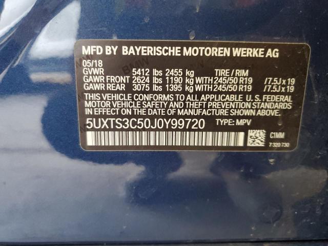 Photo 14 from auction – 2018 BMW X3 XDRIVEM with VIN 5UXTS3C50J0Y99720