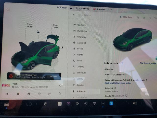 Photo 9 from auction – 2023 TESLA MODEL 3 with VIN 5YJ3E1EAXPF639133
