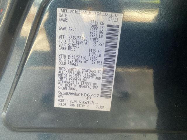 Photo 10 from auction – 2014 NISSAN PATHFINDER with VIN 5N1AR2MM8EC606747