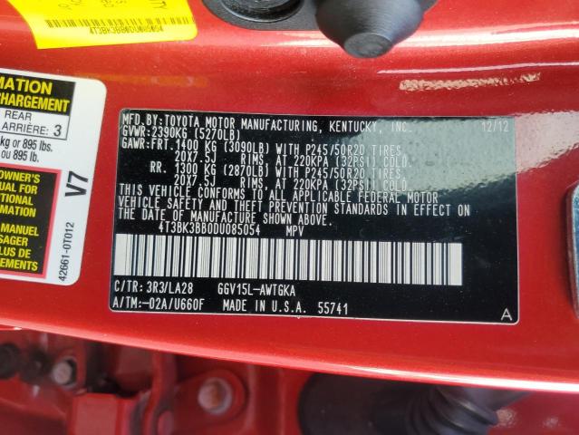 Photo 14 from auction – 2013 TOYOTA VENZA LE with VIN 4T3BK3BB0DU085054