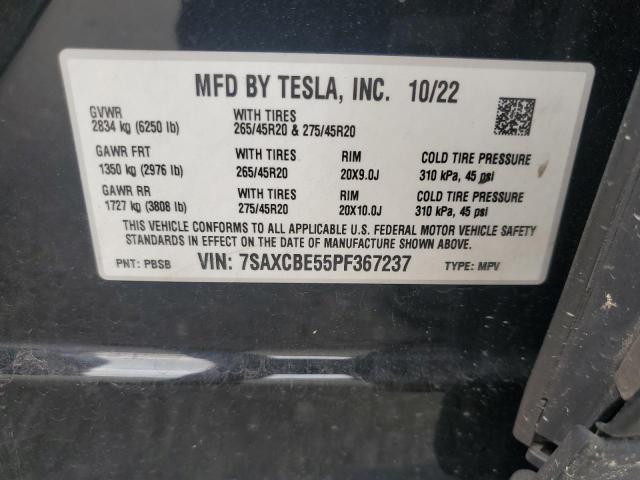 Photo 14 from auction – 2023 TESLA MODEL X with VIN 7SAXCBE55PF367237